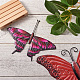 Crafans 3d 3pcs 3 Stil Schmetterling & Blume Eisenornamente AJEW-CF0001-12A-4
