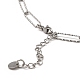 304 Stainless Steel Paperclip Chain Necklace BJEW-B072-01P-3