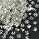 アイアン製ビーズキャップ  カドミウムフリー＆鉛フリー  花  マルチ花弁  銀  6x1mm  穴：1mm IFIN-YW0001-70S-2