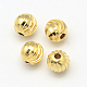 Brass Corrugated Beads KK-R015-17-2