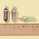 6Pcs 3 Styles Natural Mixed Stone Double Terminated Pointed Pendants G-FS0002-48-3