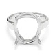 Adjustable Rhodium Plated 925 Sterling Silver Finger Ring Components STER-E061-24B-P-4