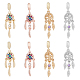 SUPERFINDINGS 8Pcs 4 Styles Alloy European Dangle Charms MPDL-FH0001-10-1