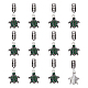 Superfindings 12 Uds. Colgante de rhinestone de esmeralda y tortuga marina para pulsera FIND-FH0006-27-1