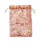 Gold Stamping Rose Flower Rectangle Organza Gift Bags OP-L006E-01-2