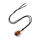 Ожерелье с кулоном из драгоценных камней и нейлоновым шнуром для женщин G-A210-04-3