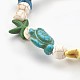 Bracelets extensibles pour enfants en perles synthétiques turquoise (teintes) BJEW-JB03889-05-2