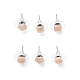 Natural Sunstone Stud Earrings for Women EJEW-K091-01P-06-1
