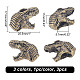 Nbeads 3個 3色 恐竜の頭の形をした真鍮ビーズ  edcナイフストリングペンダントパラシュートストリングツール用  ミックスカラー  25.5x17.5x11mm  穴：5.7mm  1pc /カラー KK-NB0002-95-2