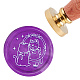 Brass Wax Seal Stamp with Handle AJEW-WH0184-0416-1