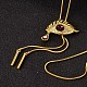 Глаз длинный регулируемый сплав горный хрусталь Lariat ожерелья NJEW-F193-L02-G-1