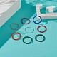Set di anelli elasticizzati con perline rotonde in vetro bling 8 pz 8 colori per le donne RJEW-JR00539-2