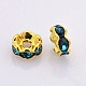 Brass Rhinestone Spacer Beads RB-A014-L8mm-06G-2
