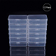 BENECREAT 10 pack rectangle Clear Plastic Bead Storage Containers Box Case with Flip-Up Lids for Pills CON-BC0004-12C-4