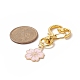4pcs porte-clés en alliage émail fleur de sakura et chat KEYC-JKC00456-4