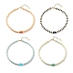 4 pièces 4 couleurs au chalumeau mauvais œil et argile polymère heishi ensemble de colliers de perles NJEW-JN04082-1