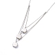 Stainless Steel Pendant Necklaces and Stud Earrings Sets SJEW-O099-M-4