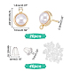 DICOSMETIC 20Pcs Brass Stud Earring Findings ABS Plastic Imitation Pearl Earring Post 18K Gold Plated Half Round Stud Earring with 40Pcs Plastic Ear Nuts for DIY Earring KK-DC0001-26-2