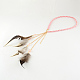 Diademas de cordón de ante trenzado de plumas teñidas para mujer OHAR-R187-04-1
