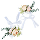 シルクの手首  プラスチック製の模造花付き  結婚式のための  パーティーの装飾  ビスク  585~590mm AJEW-WH0241-13A-1