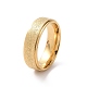 201 anillo de dedo plano de acero inoxidable texturizado para mujer RJEW-I089-36G-1