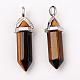 Natural Tiger Eye Double Terminated Pointed Pendants G-F295-05B-2