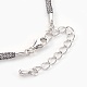 Brass Mesh Chain Necklaces NJEW-F241-02-4