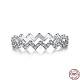 Rhodium Plated 925 Sterling Silver Micro Pave Clear Cubic Zirconia Finger Ring for Women RJEW-F150-10B-P-1