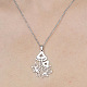 201 Stainless Steel Hollow Mushroom Pendant Necklace NJEW-OY001-69-1