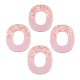 半透明の酢酸セルロース（樹脂）ペンダント  ツートン  楕円形のリング  ピンク  49x40x3mm  穴：1.4mm KY-T040-50C-1