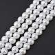 Chapelets de perles en verre nacré, nacré, ronde, blanc, 10mm, Trou: 1mm, Environ 80 pcs/chapelet, 30.71 pouce (78 cm).