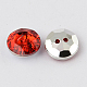 2-Hole Taiwan Acrylic Rhinestone Flat Round Buttons BUTT-F015-33mm-M-2