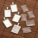Alloy Rectangle Pendant Cabochon Settings and Transparent Rectangle Glass Cabochons DIY-X0234-AS-RS-1