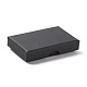 ペーパー スポンジ マット ネックレス ボックス  長方形  ブラック  8x5x1.7cm  内径：7.2x4.3x1のCM OBOX-G018-02B-2