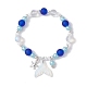 Bracelet extensible en perles d'imitation de verre et plastique abs BJEW-JB09747-3