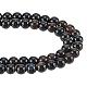 Gomakerer 2 rangs de perles d'onyx noir naturel G-GO0001-15B-1
