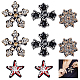 Hobbiesay 8 pz 4 stile fiocco di neve e applicazioni di strass artigianali a forma di croce e stella PATC-HY0001-17-1