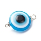 Transparent Evil Eye Resin Connector Charms PALLOY-JF01848-02-5