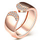 Trendy Real Rose Gold Plated Brass Cubic Zirconia Wide Band Cuff Rings RJEW-BB14630-8RG-1