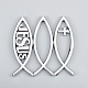 SUPERFINDINGS 3pcs Silver Stickers Jesus Christ Fish and Cross Self-Adhesive Metal Optic Decal Badge Emblem for Car Window Laptops Luggage Refrigerator DIY-FH0001-004-5