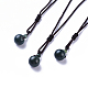 Natural Moss Agate Pendant Necklaces NJEW-P241-A04-1