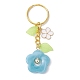 Flower Acrylic Imitation Gemstone Pendant Keychain KEYC-JKC00692-01-1