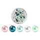 300pcs backen gemalte perlisierte Glasperlen runde Perlen HY-FS0001-04-1