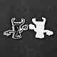 樹脂チャーム  ハロウィンモチーフ  DIYのイヤリングと頭飾り  モンスター  ブラック  37.5x41x3mm  穴：1.5mm RESI-A013-02-2