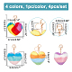Wadorn 4 pz 4 stili peluche arcobaleno splicing portachiavi ciondolo cuore KEYC-WR0001-48-2