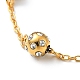 Bracelet de perles rondes en strass cristal avec placage sous vide 304 chaînes en acier inoxydable pour femmes BJEW-E108-14G-2