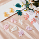 FIBLOOM 6 Pairs 6 Colors Acrylic Leaf Dangle Earrings EJEW-FI0001-73-5