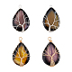 Superfindings 4pcs 4 couleurs pendentifs en agate craquelée naturelle FIND-FH0006-56-1