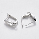 Brass Micro Pave Cubic Zirconia Hoop Earring Findings with Latch Back Closure KK-T048-028P-NF-2