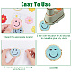ARRICRAFT Flat Round with Smiling Face & Daisy Flower Computerized Towel Embroidery Cloth Iron on/Sew on Patches DIY-AR0003-29-4